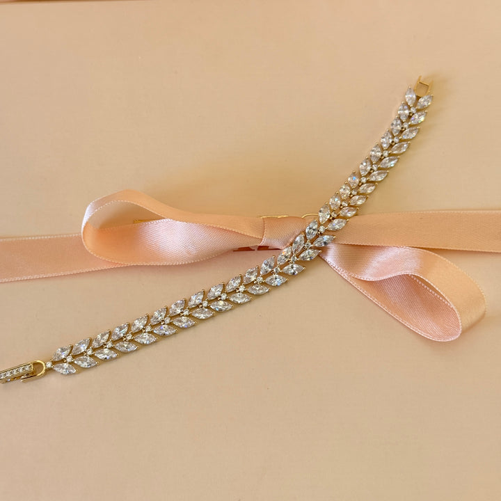 Zircone marquise gold plated bracelet