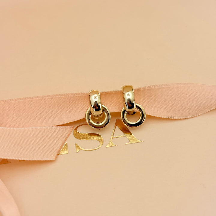 Dainty sterling silver gold plated hoops