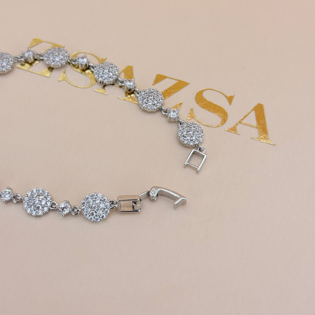 Round zircone silver bracelet