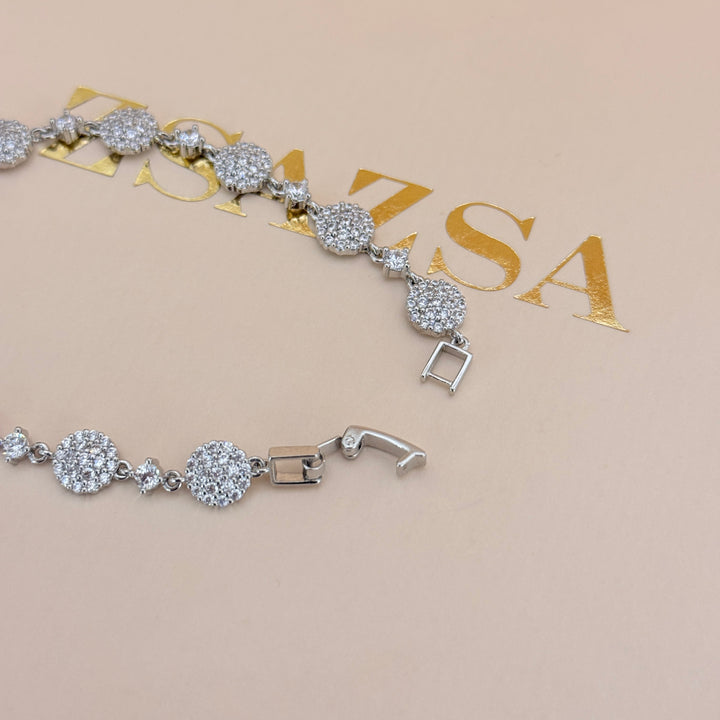 Round zircone silver bracelet