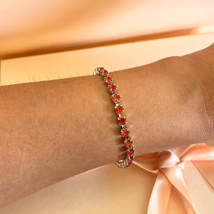 Coral Swarovski crystals  bracelet