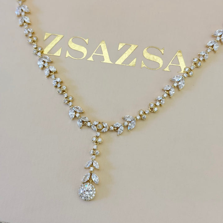 Marquise zircone gold plated set