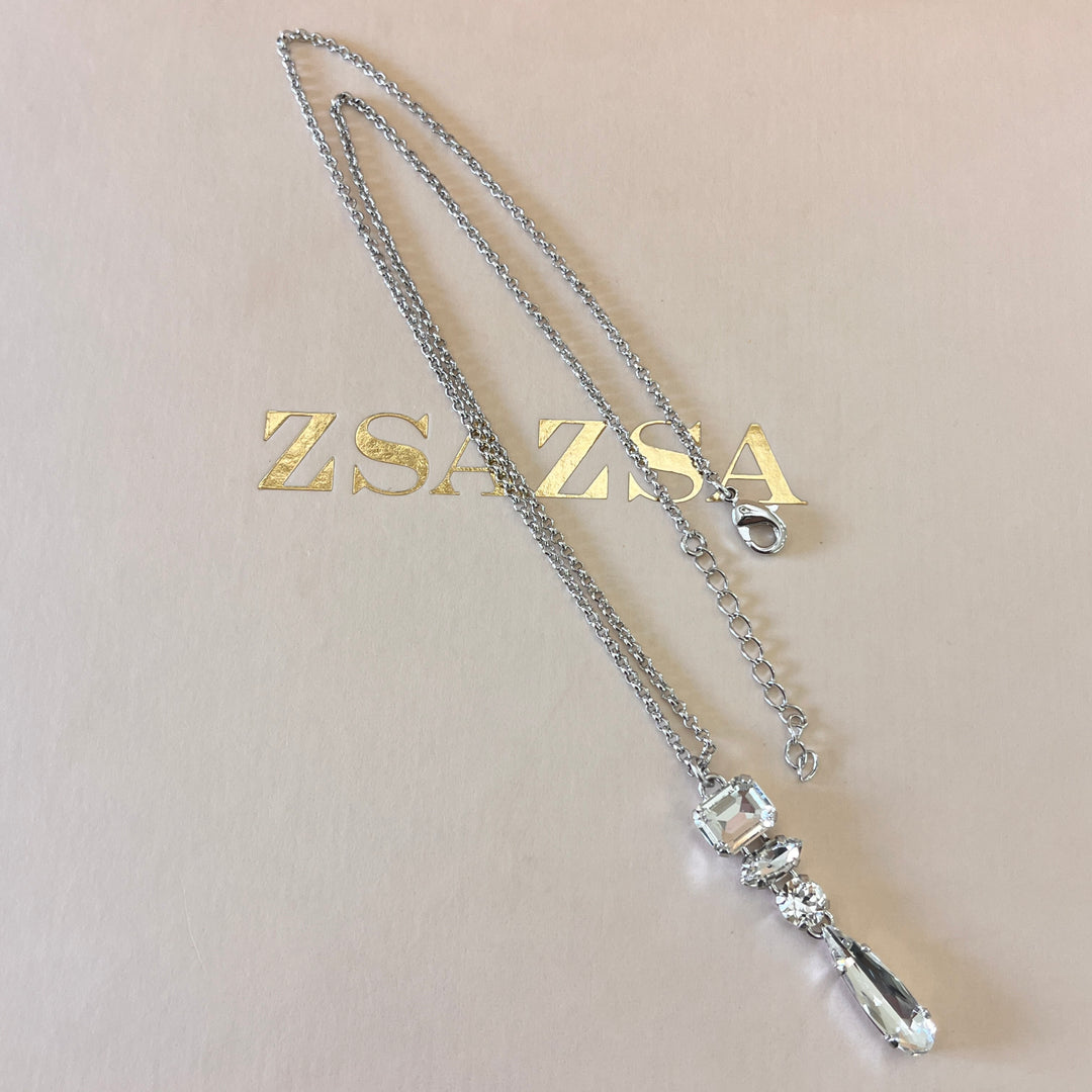 Swarovski crystals mix of shapes white gold plated pendant