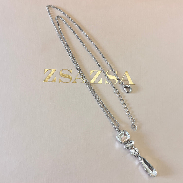Swarovski crystals mix of shapes white gold plated pendant