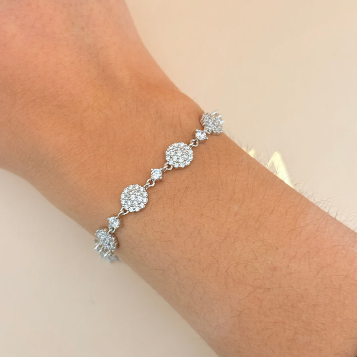 Round zircone silver bracelet