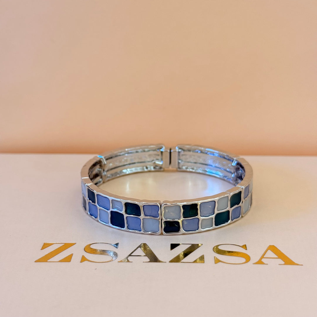 Blue, green & grey silver Enamel Set