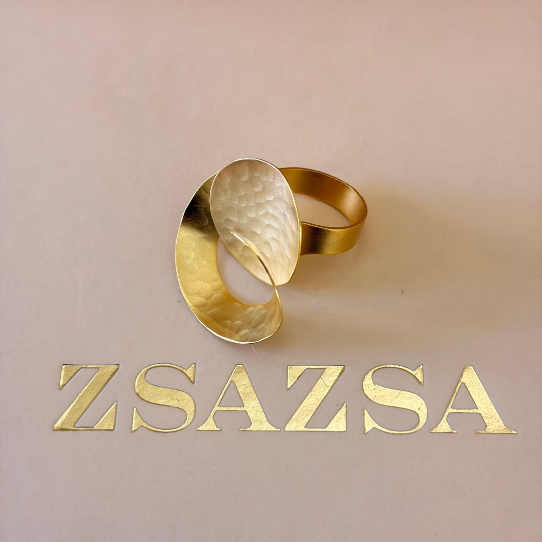 Handmade Abstract Layered Circles Gold Set | Gold Plated | ZsaZsa