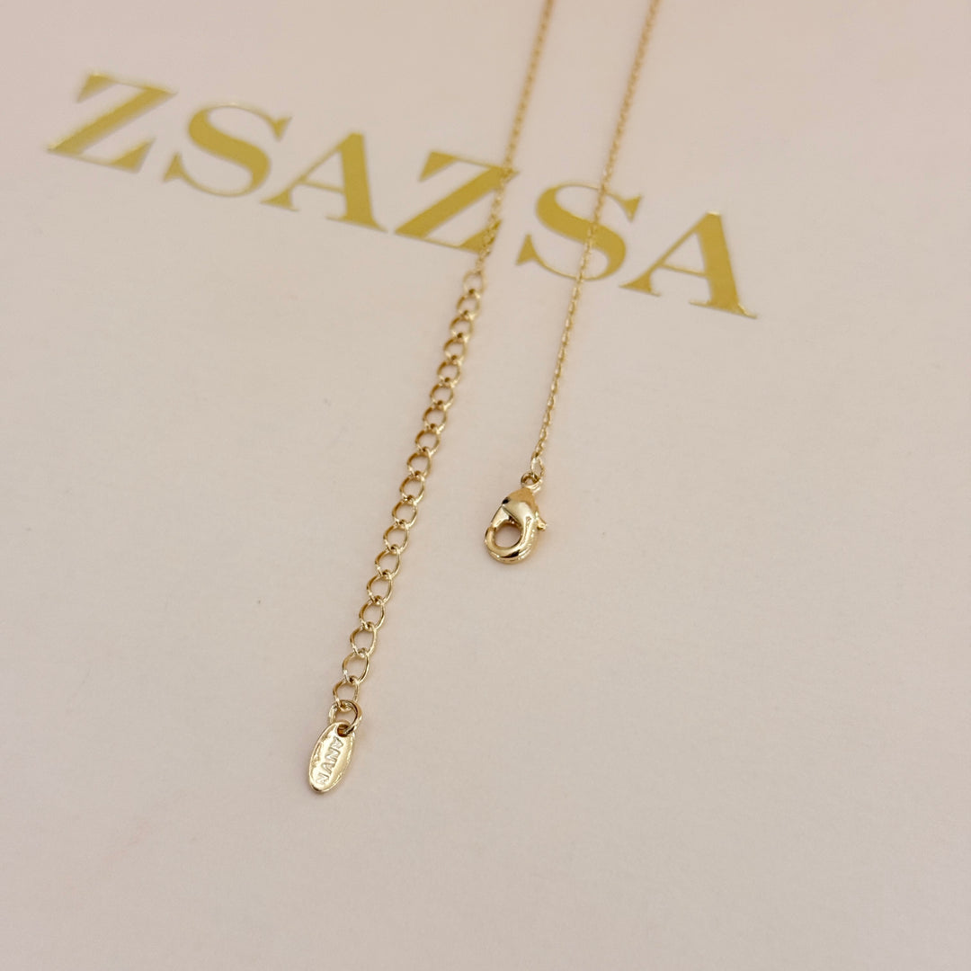 Zircone dainty square gold plated pendant