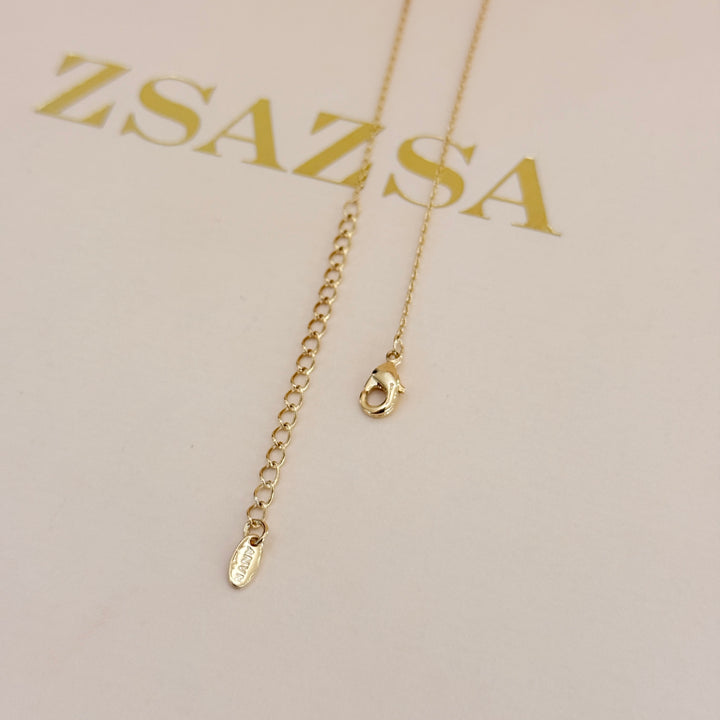 Zircone dainty square gold plated pendant