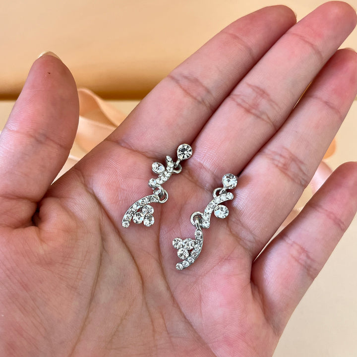 Swarovski crystals round white gold plated set