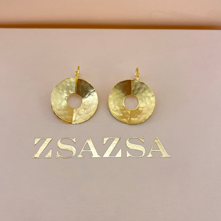 Round gold handmade hooks & ring