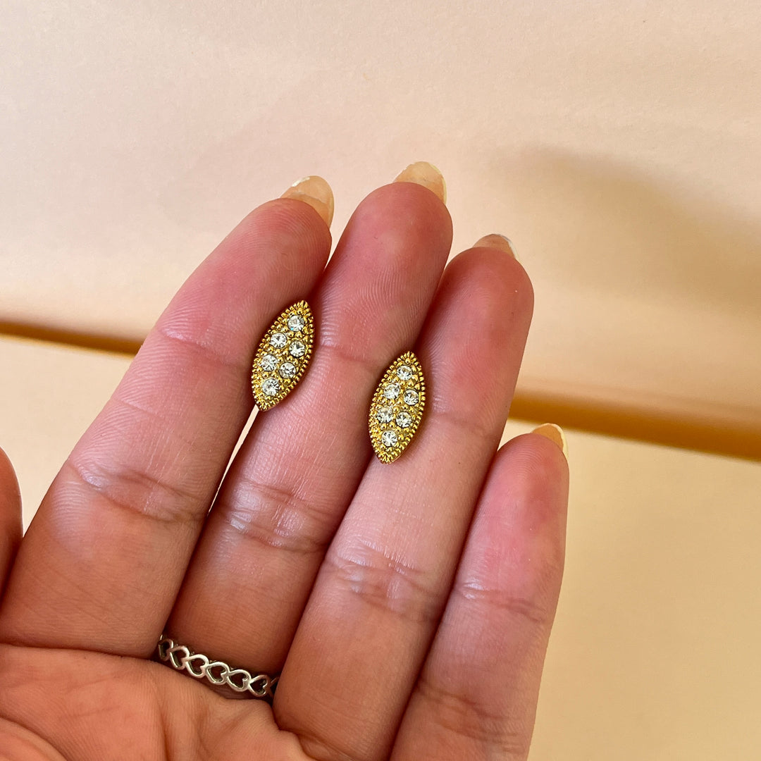 Swarovski crystals marquise shapes gold plated set