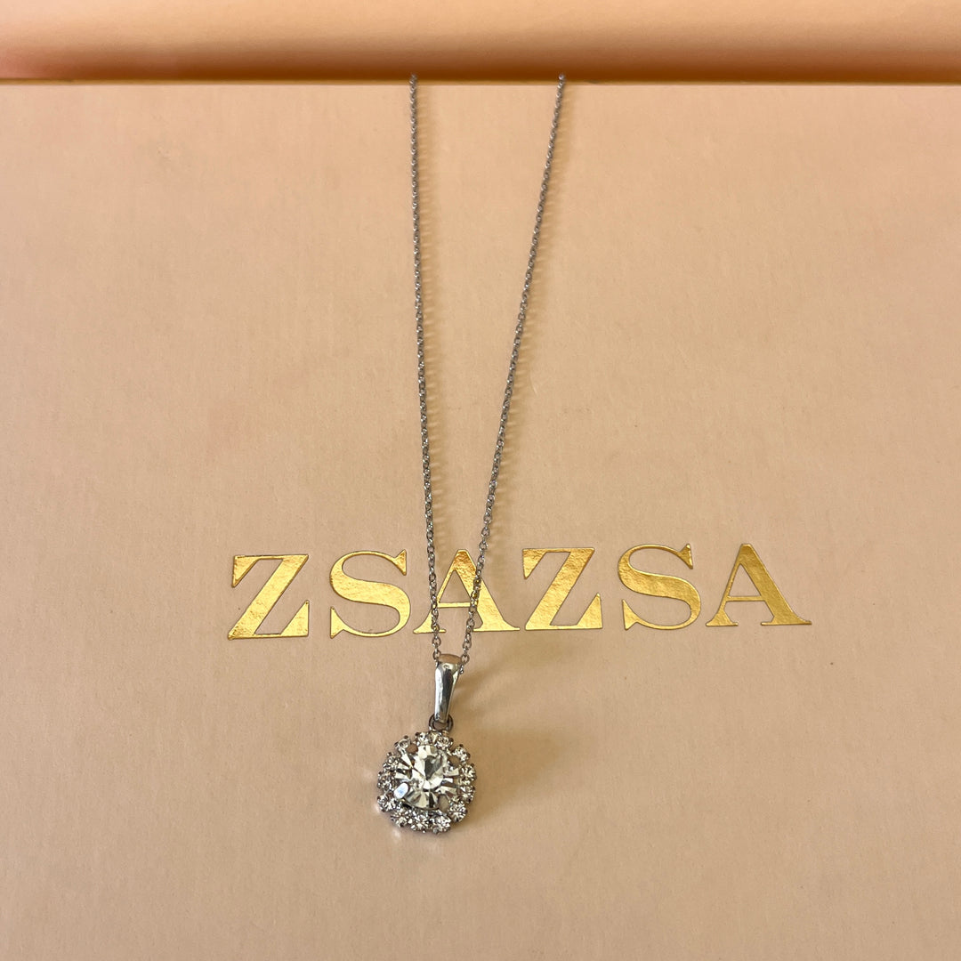 Preciosa crystals flower white gold plated set