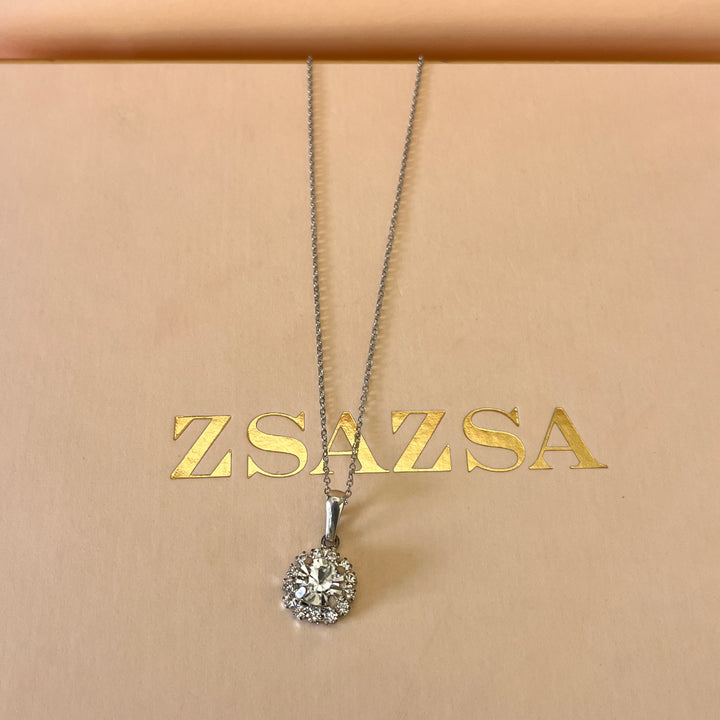 Preciosa crystals flower white gold plated set