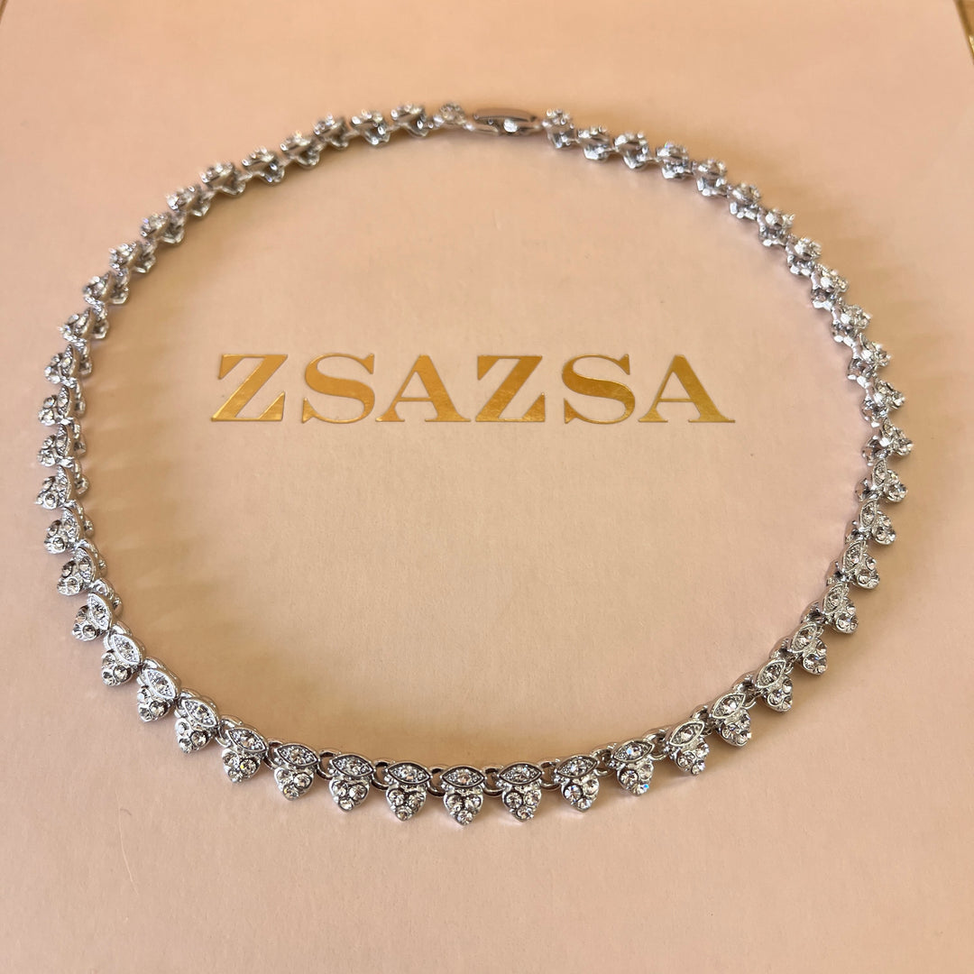 Swarovski crystals heart & marquise shapes white gold plated set