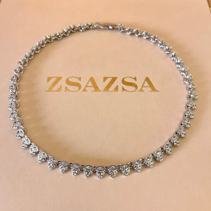 Swarovski crystals heart & marquise shapes white gold plated set