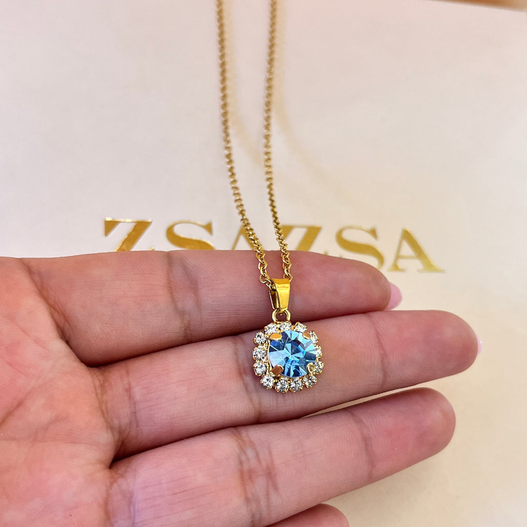 Light blue Swarovski crystals set