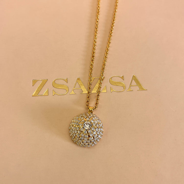 White Swarovski crystals necklace