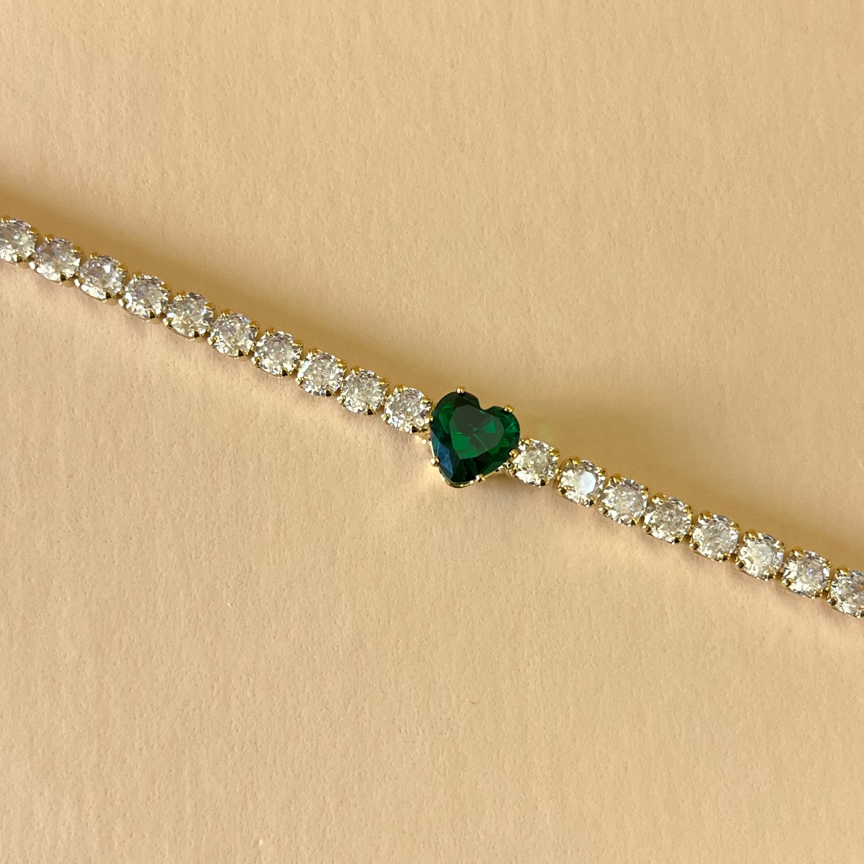 Heart tennis bracelet