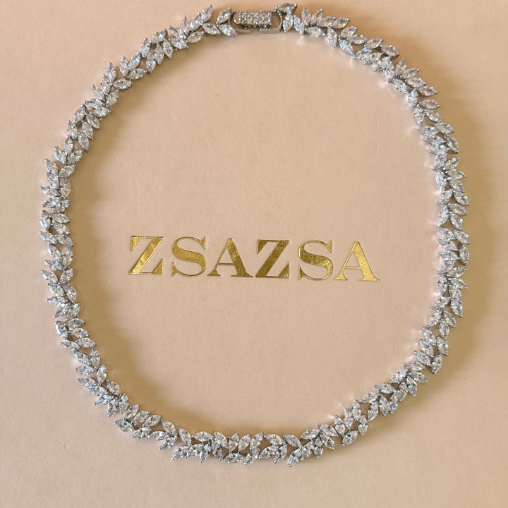 Marquise zircone silver set