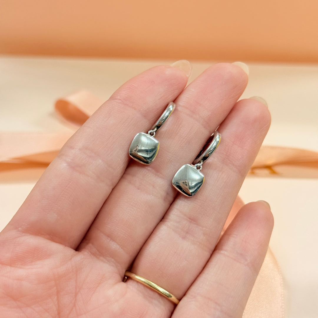 Square sterling silver hoops