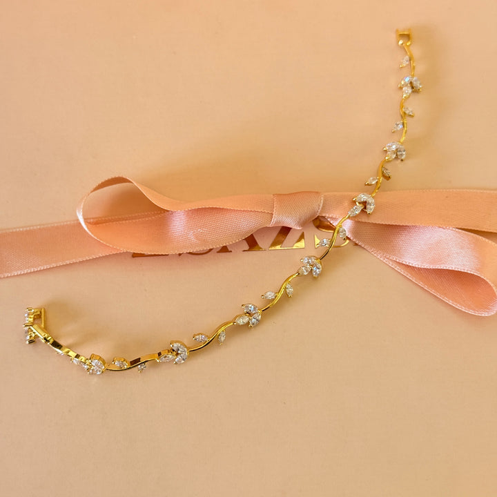 Zircone dainty marquise gold plated bracelet