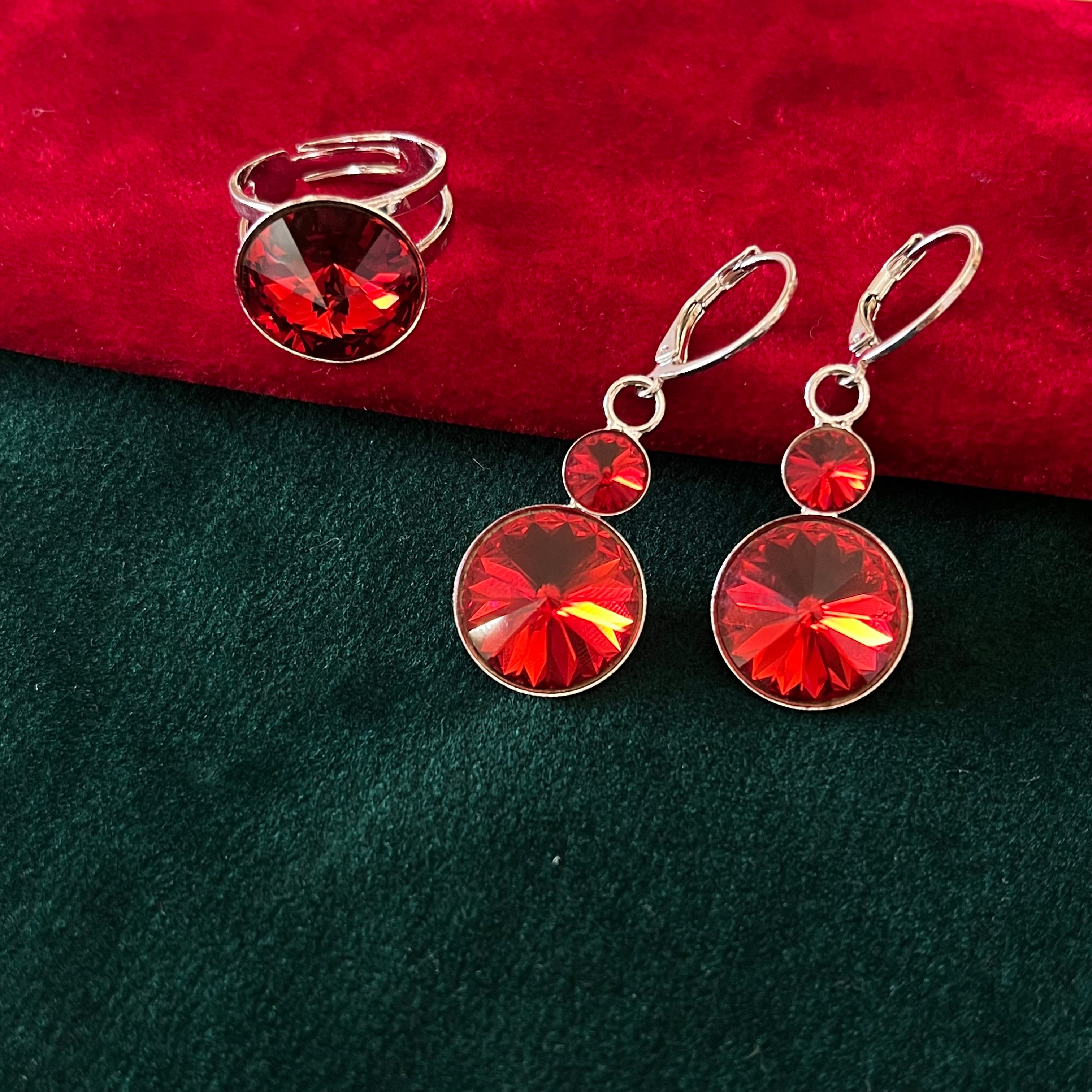 Red Swarovski crystals set