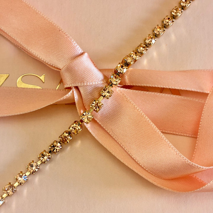 Dainty Peach Swarovski crystals bracelet