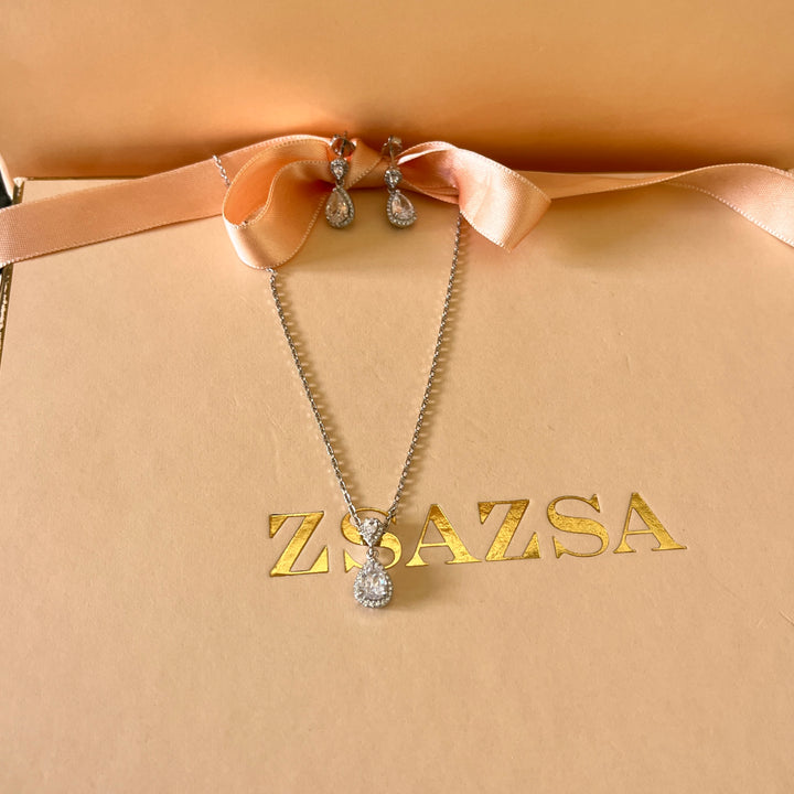 Teardrop zircone Sterling silver set
