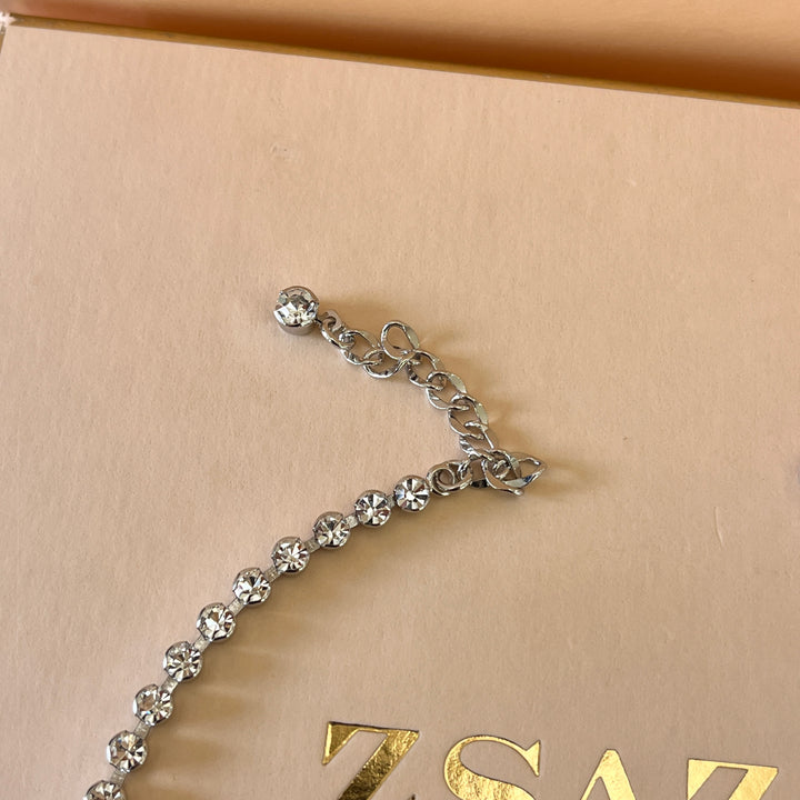 Preciosa crystal white gold plated necklace