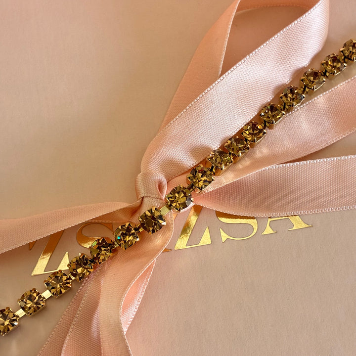 Bronze Swarovski crystals bracelet