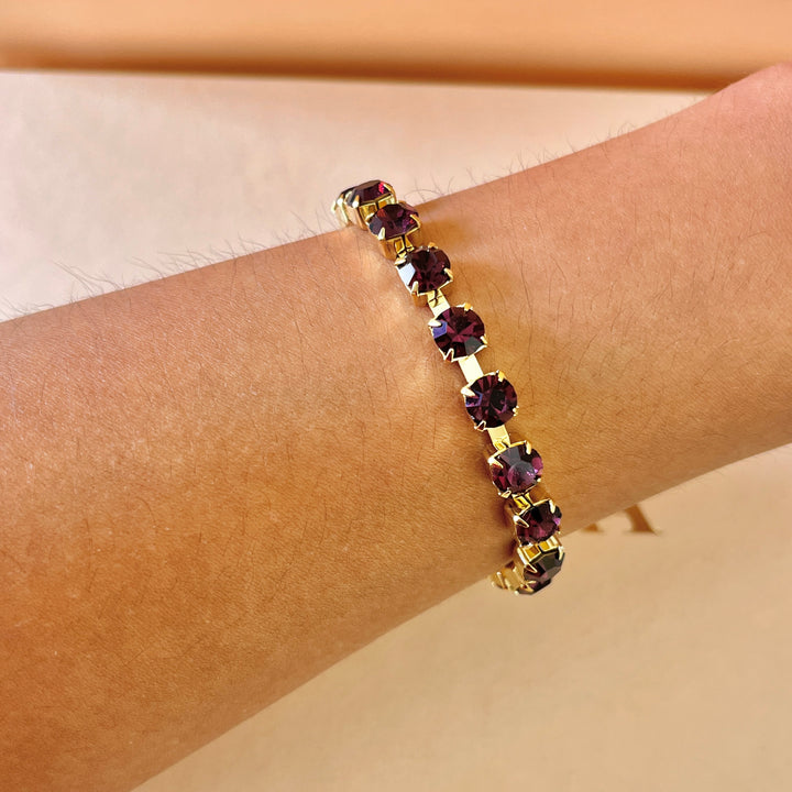 Purple preciosa crystals bracelet