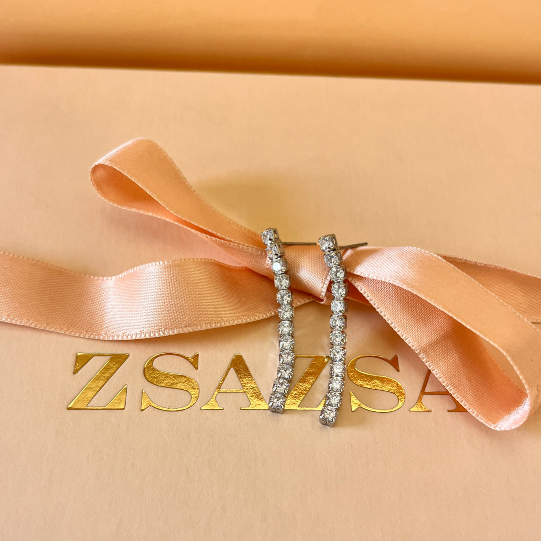 Tennis zircone white gold plated set