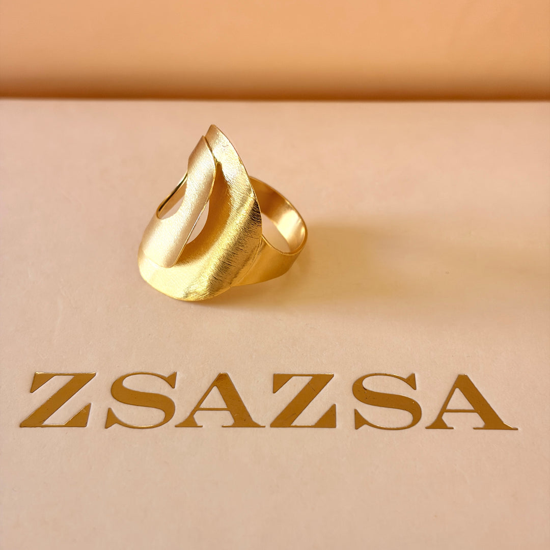 Handmade Hollow Circle Gold Ring | Gold Plated | ZsaZsa