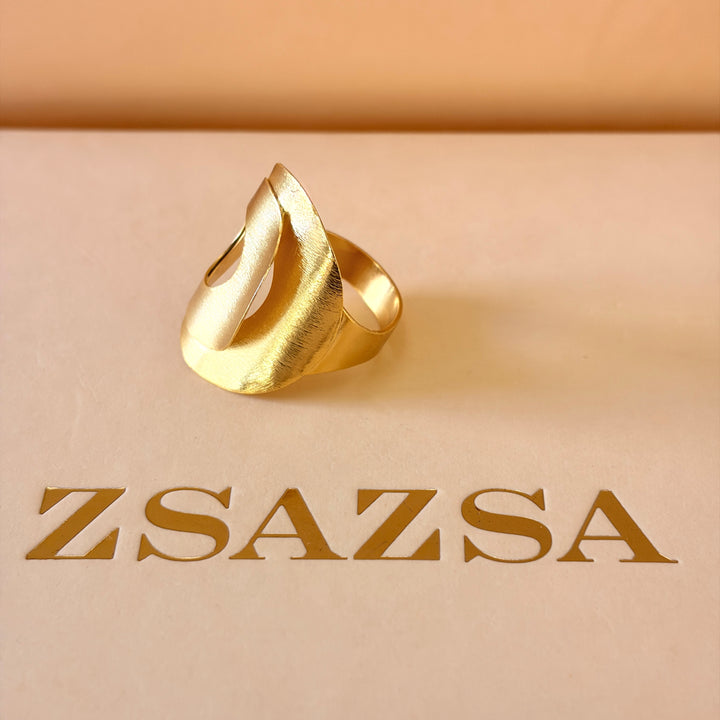 Handmade Hollow Circle Gold Ring | Gold Plated | ZsaZsa