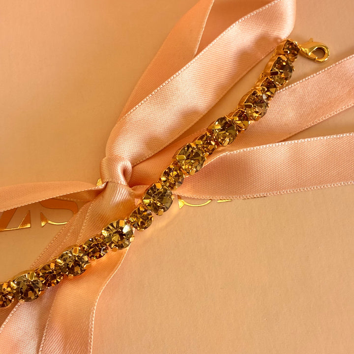 Bronze Swarovski crystals bracelet