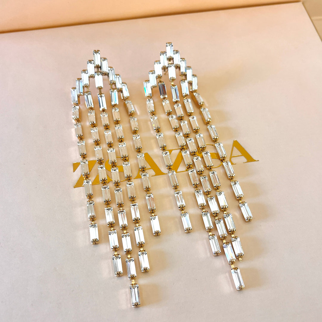 Swarovski crystals baguette gold plated set