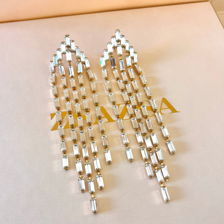 Swarovski crystals baguette gold plated set