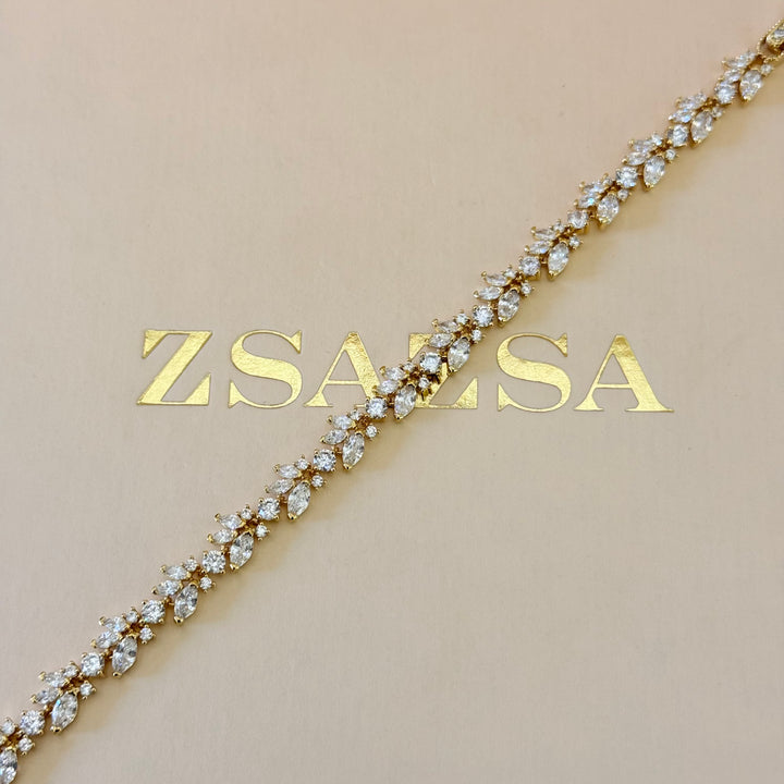 Marquise zircone gold plated set