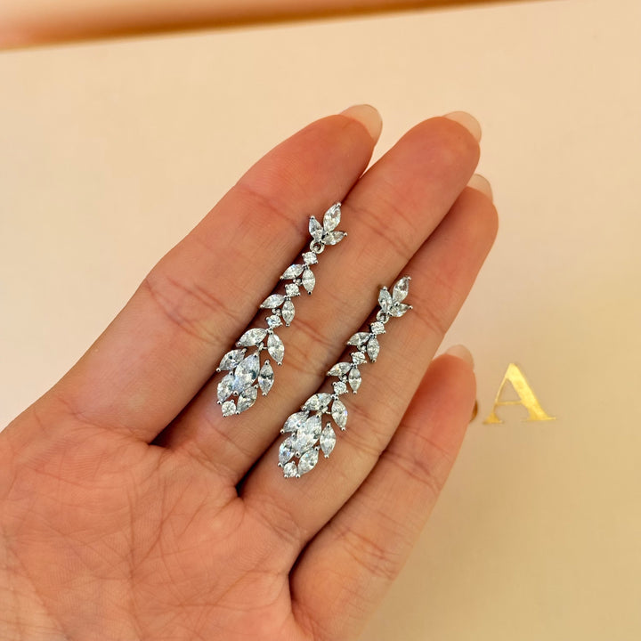 Marquise zircone silver earrings