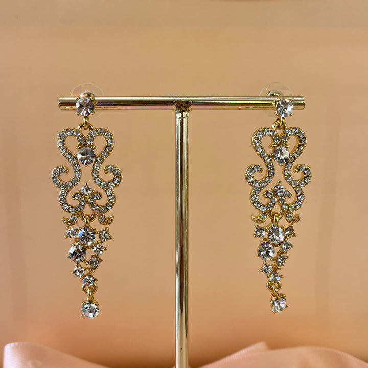 Swarovski crystals round gold plated earrings