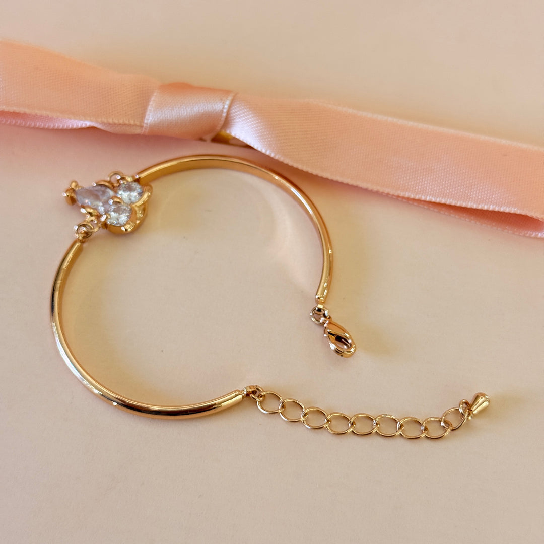Zircone owl in the middle gold plated bracelet