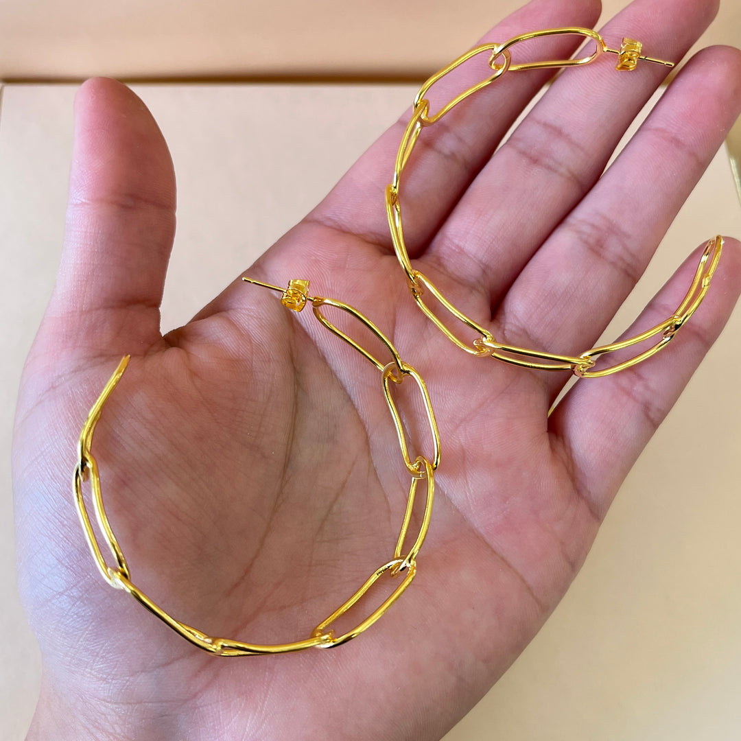 Gold handmade hoops