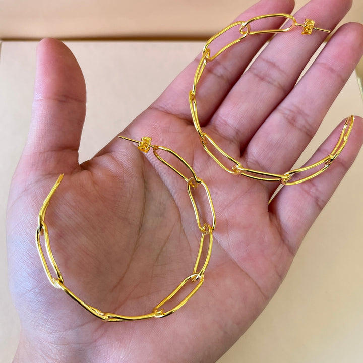 Gold handmade hoops