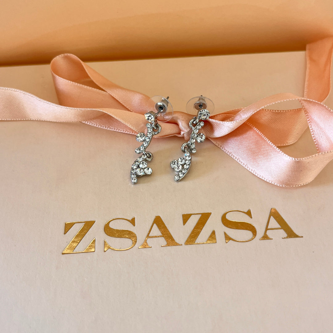 Swarovski crystals round white gold plated set