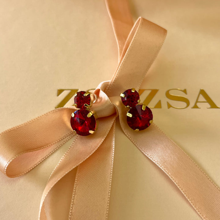 Red Swarovski Crystal studs