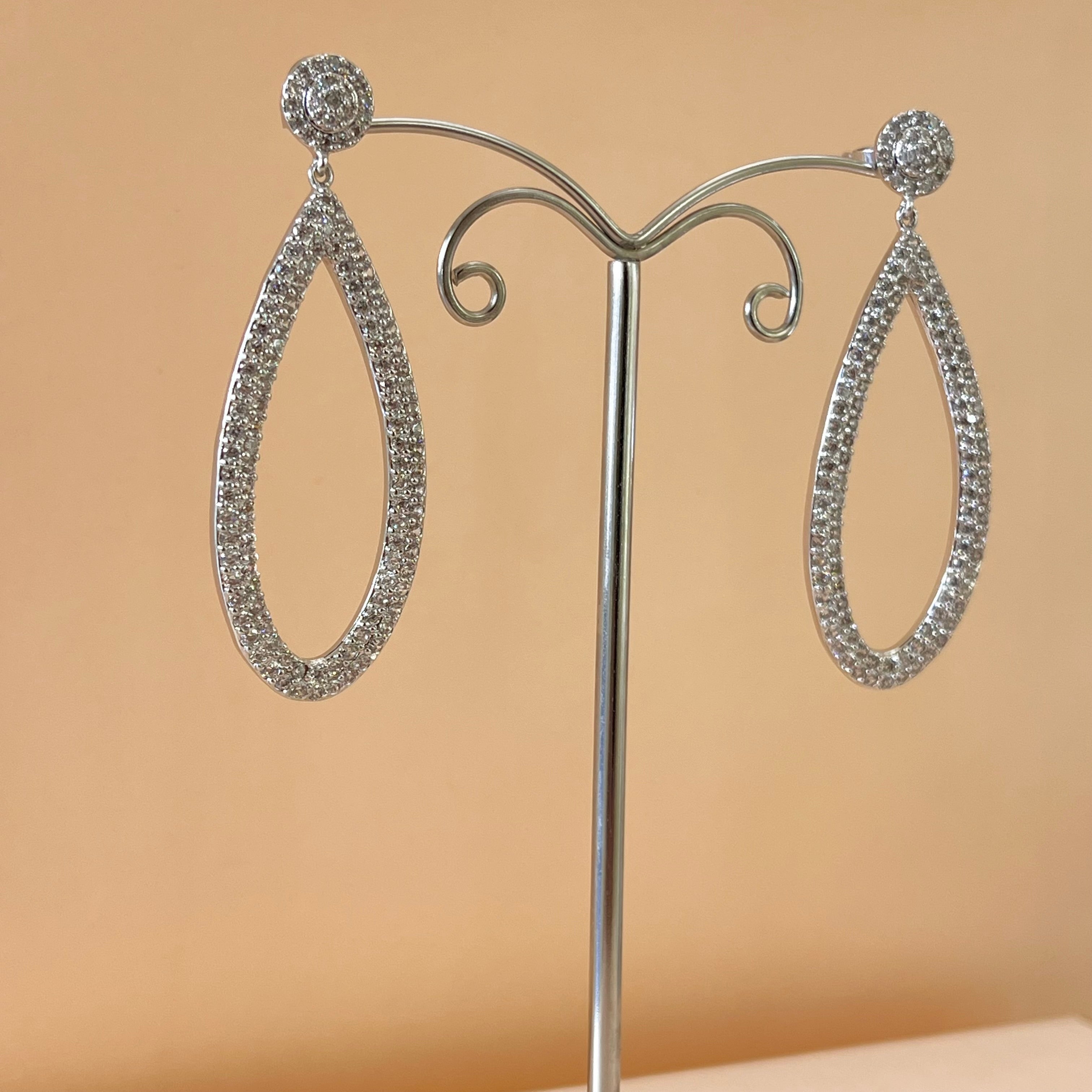 Silver zircone earrings