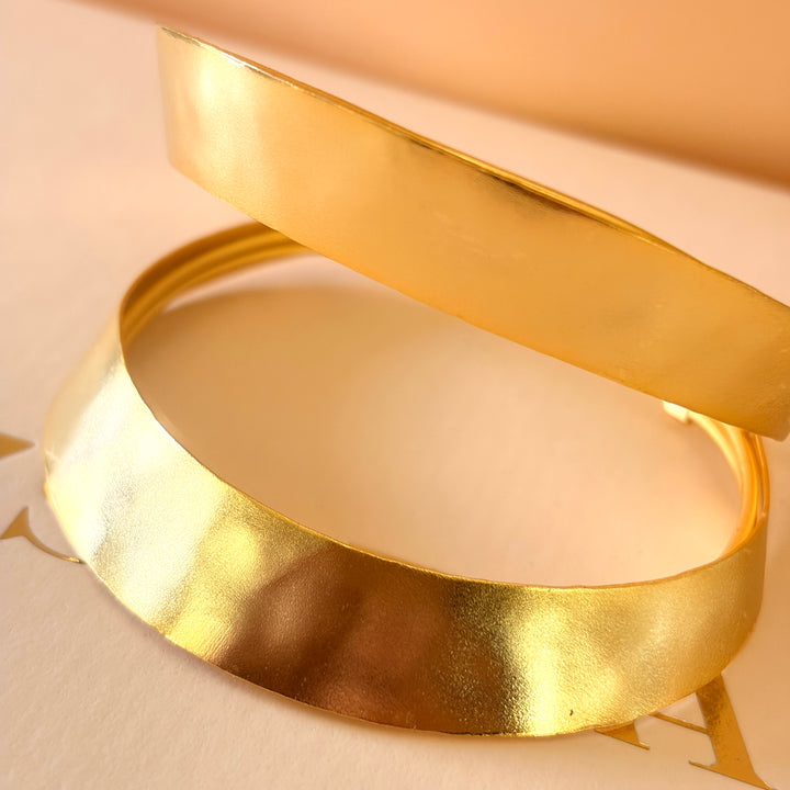 Handmade 2 Row  Gold Bangle | Gold Plated | ZsaZsa
