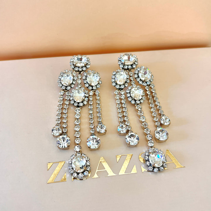Swarovski crystals flower gold plated earrings