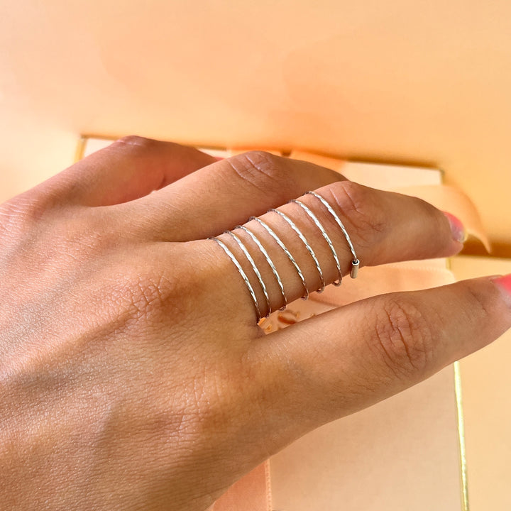 Sterling silver spiral ring